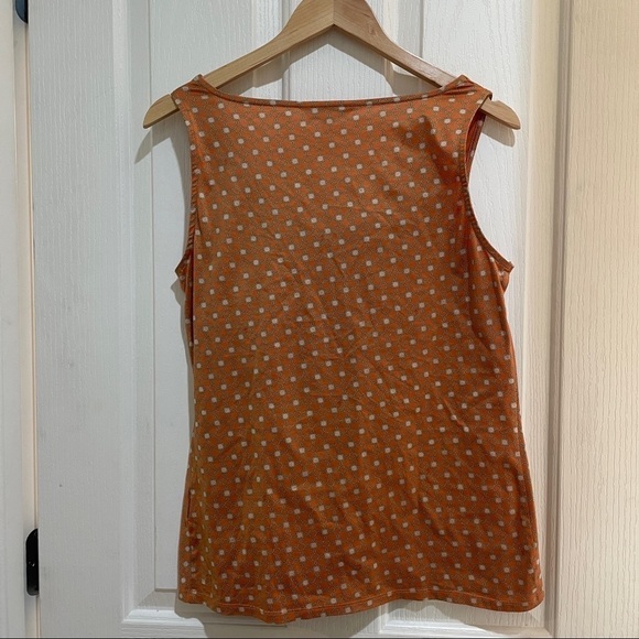 IT Designer Tank Top Blouse Geometric Rust Orange Women Medium Like New Summer - Picture 7 of 8